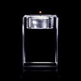 Glasgeschenk Waxinelichthouder - 100x60x60 mm - inclusief gravure naar keuze