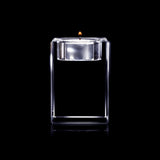 Glasgeschenk Waxinelichthouder - 80x80x50 mm - inclusief gravure naar keuze