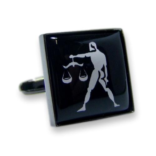 Manchetknoop Sterrenbeeld Weegschaal zwart-wit (PER STUK)