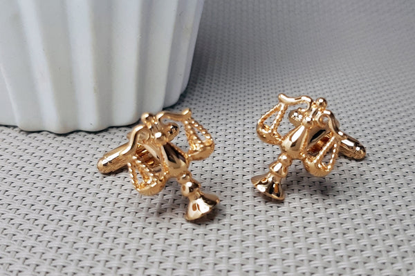 Manchetknopen Weegschaal Goudkleurig