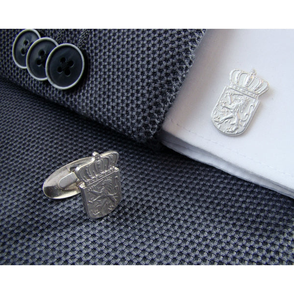 Zilveren Gulden Manchetknopen - Nederlandse Leeuw