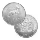 Zilveren Sleutelhanger met 1 Rand Springbok Zuid-Afrika