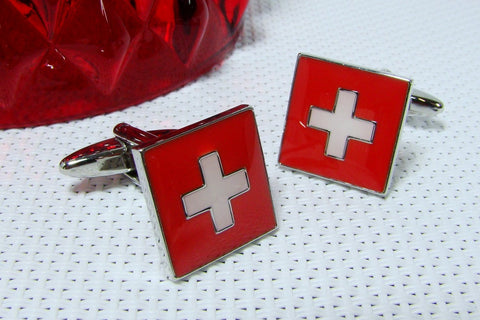 Manchetknopen Vlag Zwitserland
